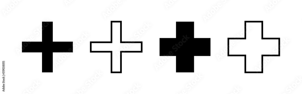 Plus icon vector. Add plus sign and symbol Plus icon vector. Add plus sign and symbol