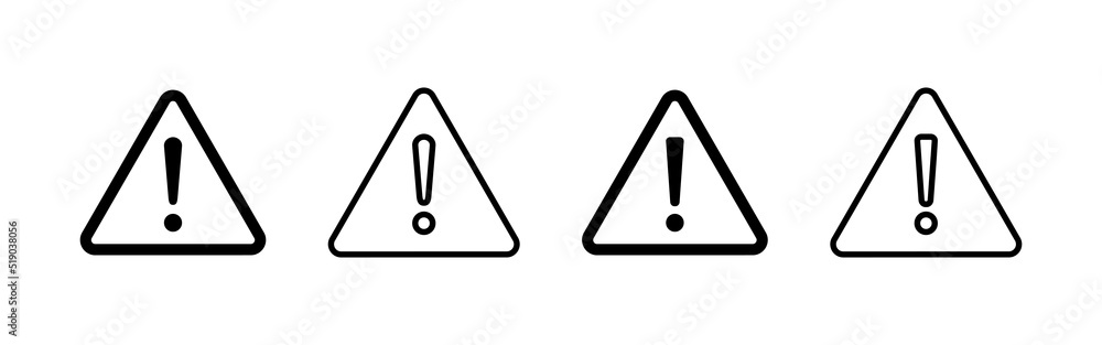 Exclamation danger icon vector. attention sign and symbol. Hazard warning attention sign Exclamation danger icon vector. attention sign and symbol. Hazard warning attention sign