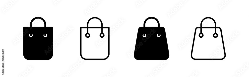 Shopping bag icon vector. shopping sign and symbol Shopping bag icon vector. shopping sign and symbol