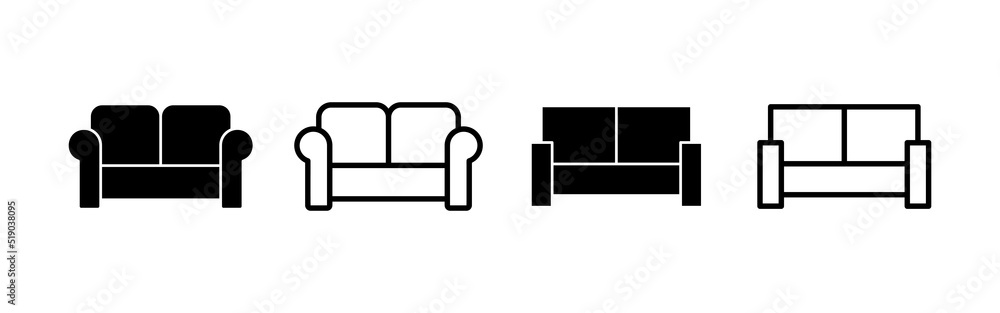 Sofa icon vector. sofa sign and symbol. furniture icon Sofa icon vector. sofa sign and symbol. furniture icon