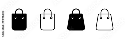 Shopping bag icon vector. shopping sign and symbol