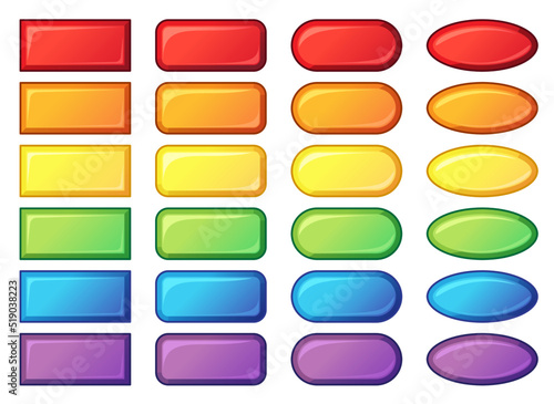 Game Buttons vector colorful isolated illustration game assets