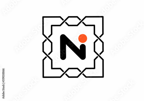 ni in n i monogram logo isolated on white background