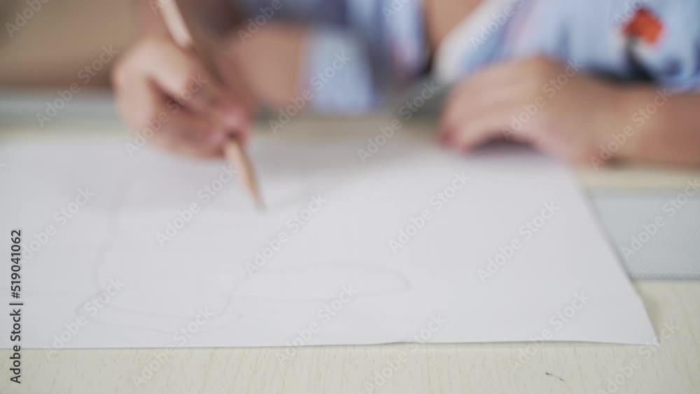 Asian boy about 4 years old drawing by pencil as study at home Asian boy about 4 years old drawing by pencil as study at home