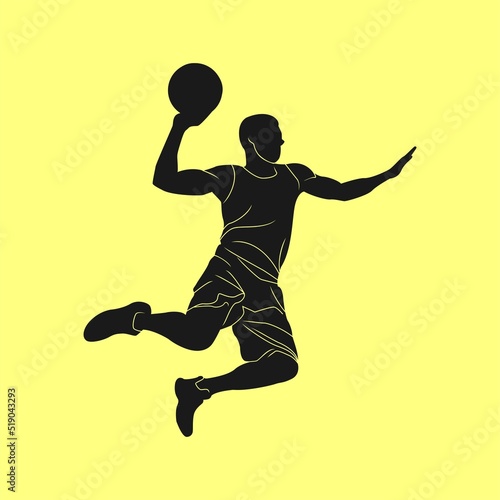 slamdunk style basketball player silhouette vector illustration. good for sport graphic resources.
