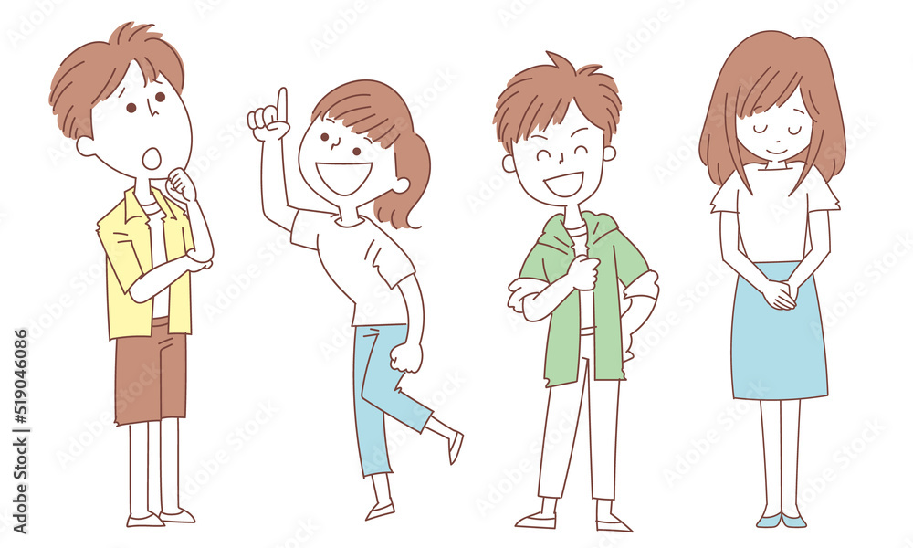 若者たち 4人 セット 若者たち 4人 セット