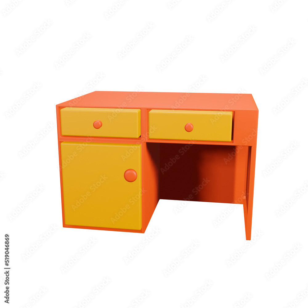 3d illustration desk