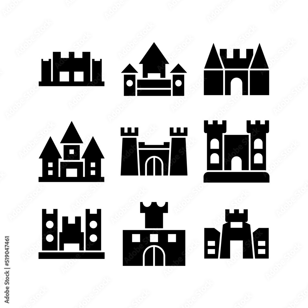 castle icon or logo isolated sign symbol vector illustration - high quality black style vector icons
