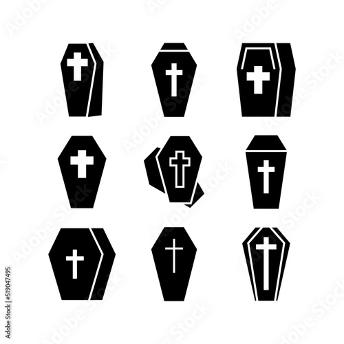 coffin icon or logo isolated sign symbol vector illustration - high quality black style vector icons
