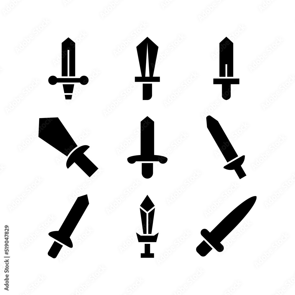 Obraz premium sword icon or logo isolated sign symbol vector illustration - high quality black style vector icons 