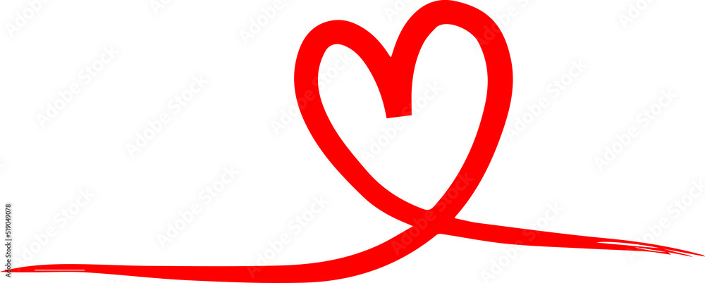 Single line valentine day heart symbol. Stock vector Single line valentine day heart symbol. Stock vector