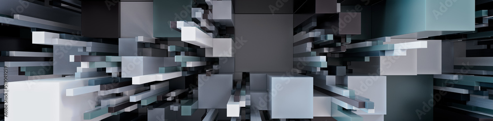 Multicolored 3D Block background. Tech Wallpaper with Muted colors. 3D Render Multicolored 3D Block background. Tech Wallpaper with Muted colors. 3D Render