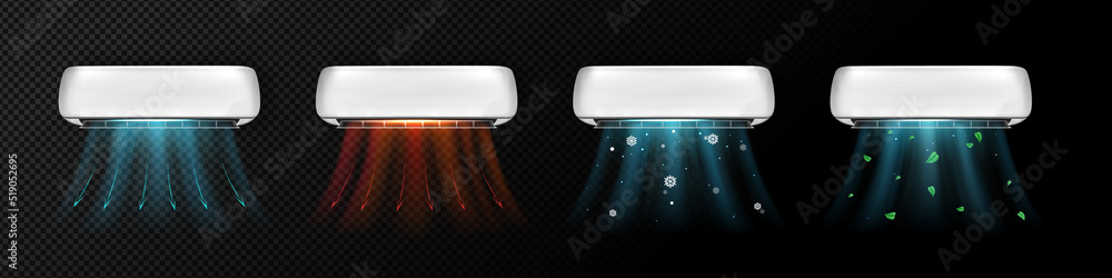 Ταπετσαρία Air conditioner with cold and warm wind waves, refreshing and purifier conditioning effect