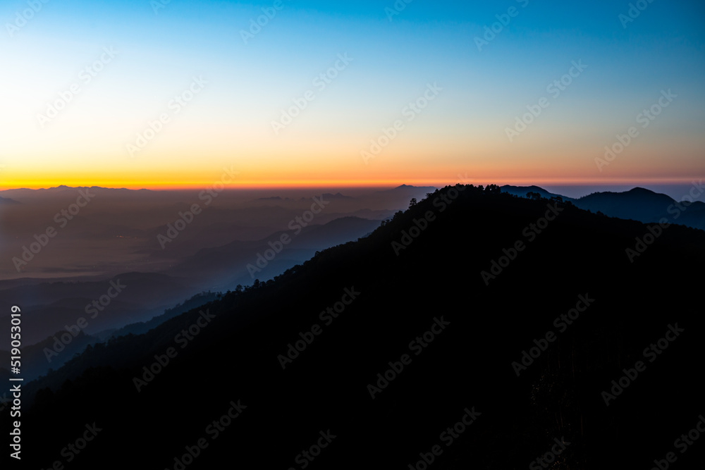 Mountain view during sunrise at Mon Sone View Point Mountain view during sunrise at Mon Sone View Point