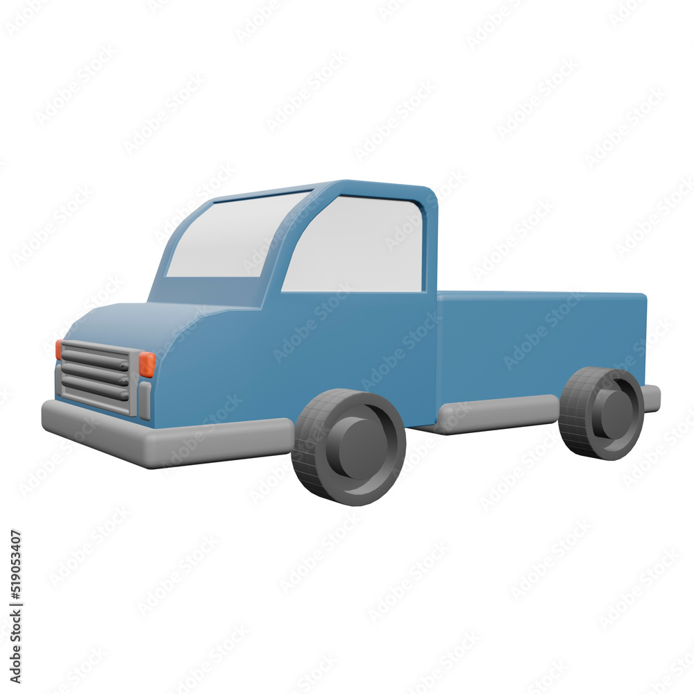 3d illustration Pickup Truck