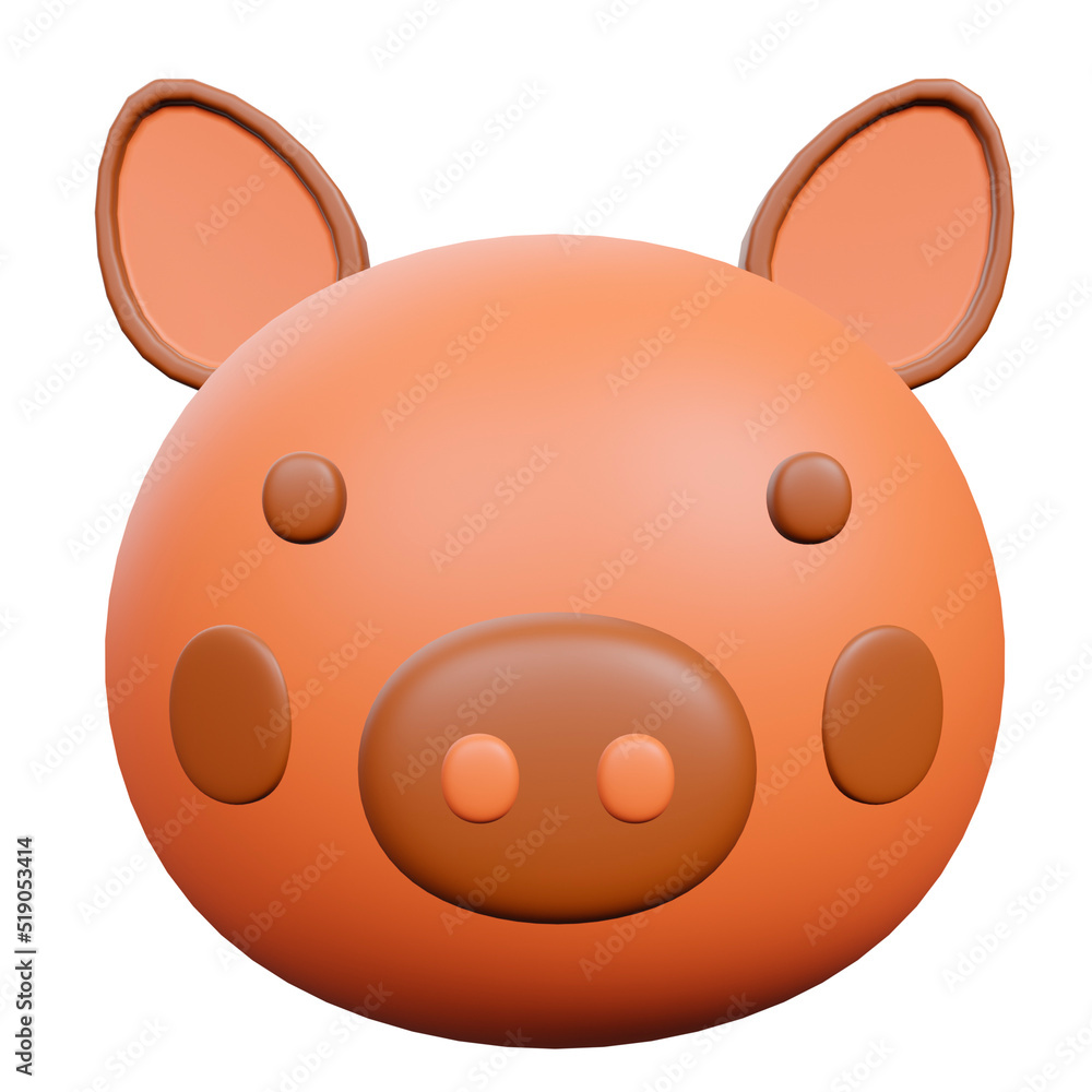 3d illustration Pig Face 3d illustration Pig Face