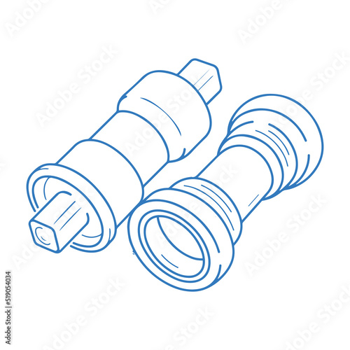 Bicycle bottom or bracket component icon