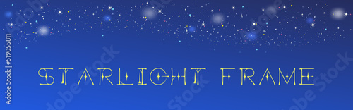 キラキラの星が散らばった夜空の横長フレーム