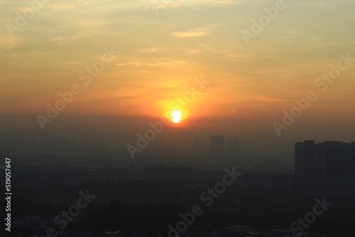 Sunrise view at Ho Chi Minh City  Saigon   Vietnam
