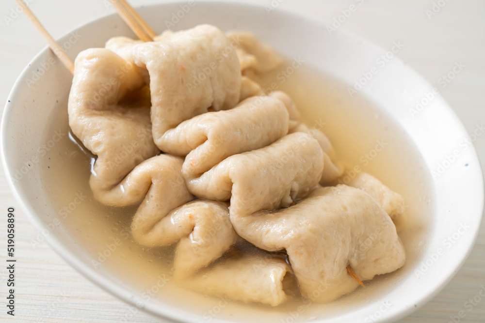 Odeng - Korean fish cake skewer in soup Odeng - Korean fish cake skewer in soup