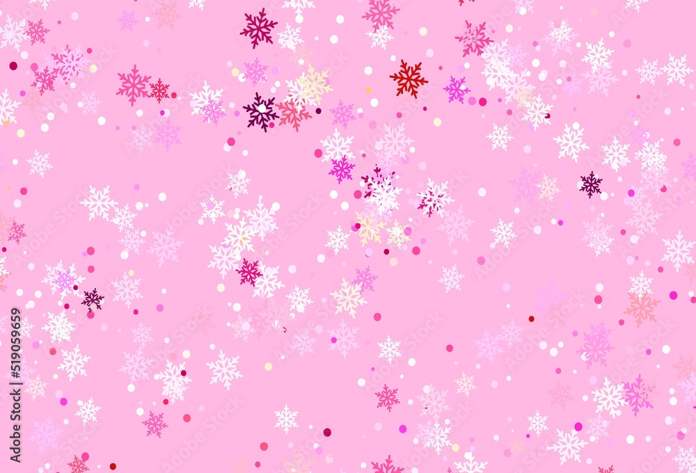Light Purple, Pink vector background with beautiful snowflakes. Light Purple, Pink vector background with beautiful snowflakes.