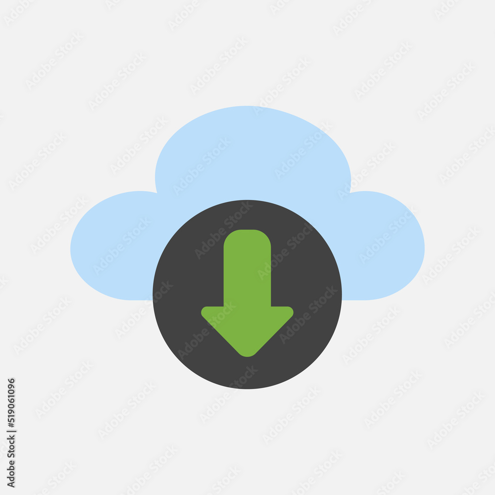 Download icon in flat style about cloud computing, use for website mobile app presentation Download icon in flat style about cloud computing, use for website mobile app presentation