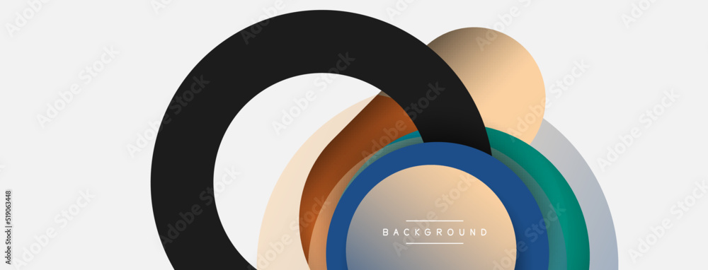 Vector round shapes circles minimal geometric background. Vector illustration for wallpaper banner background or landing page Vector round shapes circles minimal geometric background. Vector illustration for wallpaper banner background or landing page