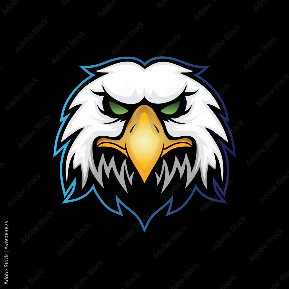 Fototapeta premium Eagle Head Logo Design Esports Sport Team Mascot Template Vector