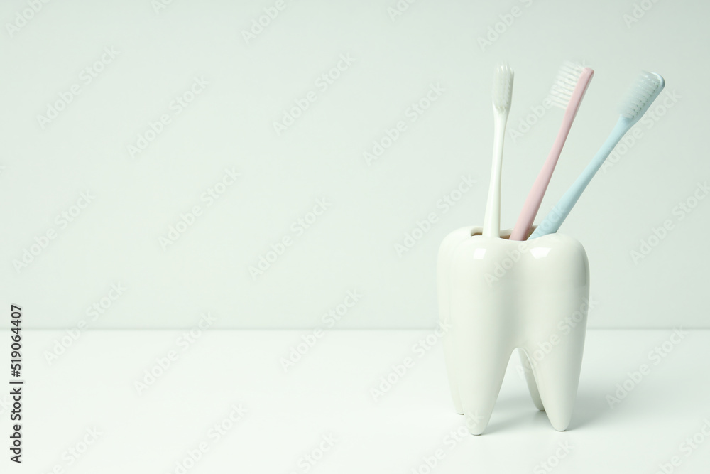 Concept of dental care, space for text
