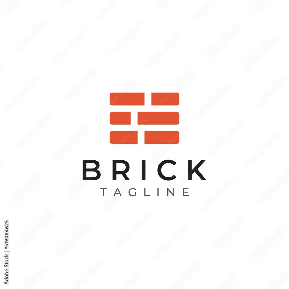 Brick company logo for building construction and wall repair. With