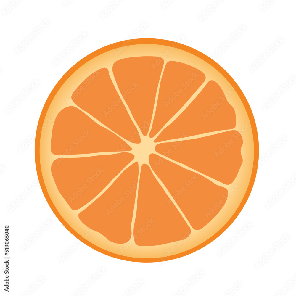 Slice of ripe orange on white background Slice of ripe orange on white background