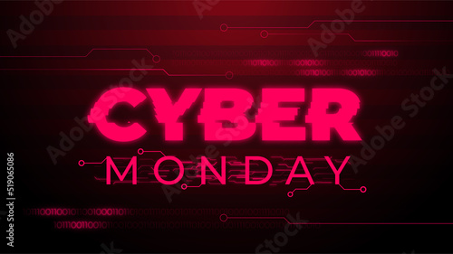 Web banner cyber monday sale, red color for social media stories sale, web page, mobile phone. template design special offer