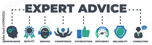 EXPERT ADVICE Concept with icons and signs