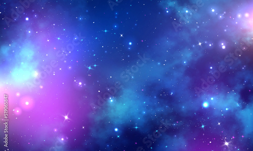 Vászonkép Night sky Nebular galaxy cosmos background, deep space