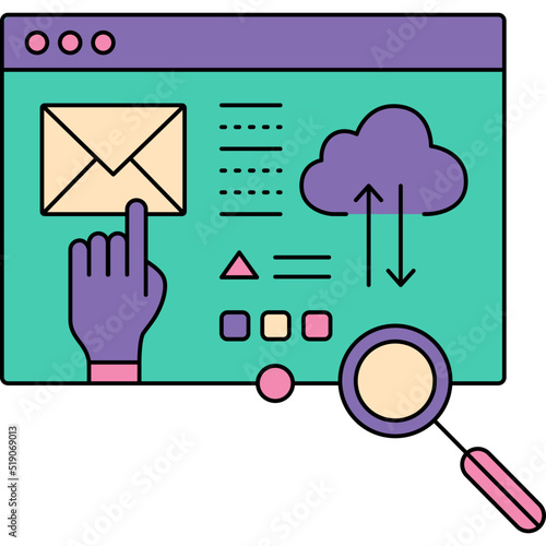 Online education and mail newsletter vector icon
