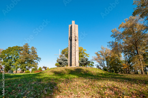 Monument commemorating the battle of Plowce in 1331. Plowce, Kuyavian-Pomeranian Voivodeship, Poland photo