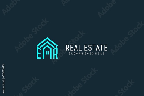 Initial letter ER roof logo real estate with creative and modern logo style