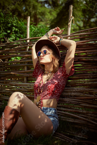 carefree hipster girl