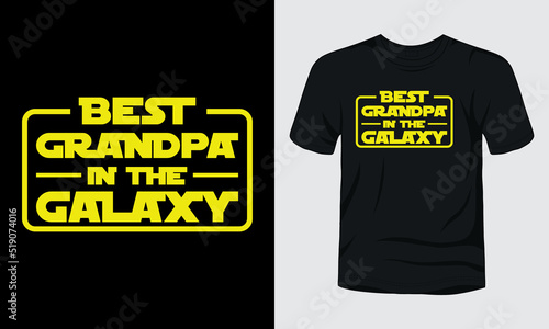 Best grandpa in the galaxy typography t-shirt design.