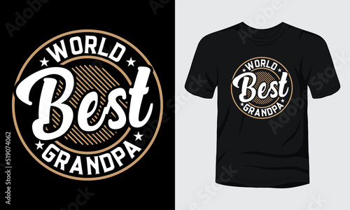 "World best grandpa" vintage badge t-shirt design.