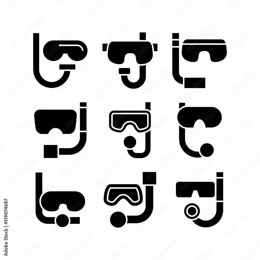 diving mask icon or logo isolated sign symbol vector illustration - high quality black style vector icons
