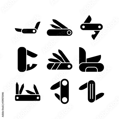 pocket knife icon or logo isolated sign symbol vector illustration - high quality black style vector icons
