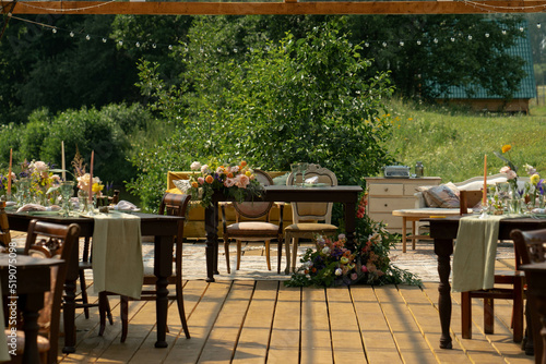 Bild auf Leinwand Rustic food, summer party concept, country style