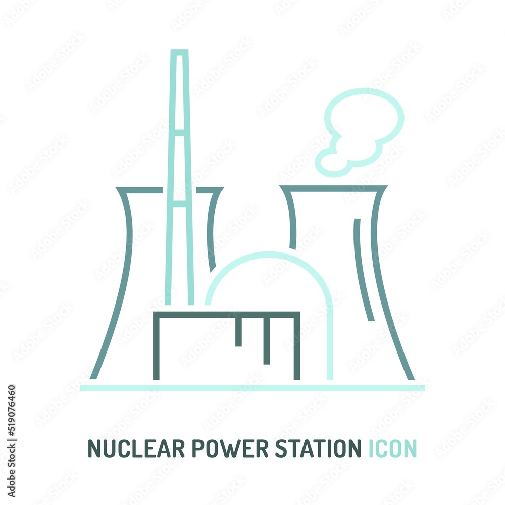 Power station icon. Editable vector illustration in modern linear style Power station icon. Editable vector illustration in modern linear style