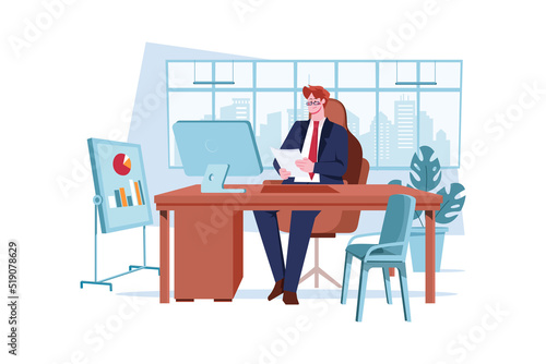 Leadership Careers Illustration concept. Flat illustration isolated on white background