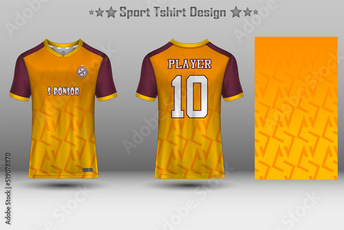 Football jersey mockup and sport jersey mockup with abstract geometric pattern