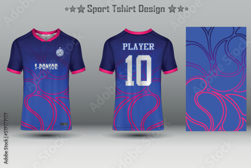 Football jersey mockup and sport jersey mockup with abstract geometric pattern