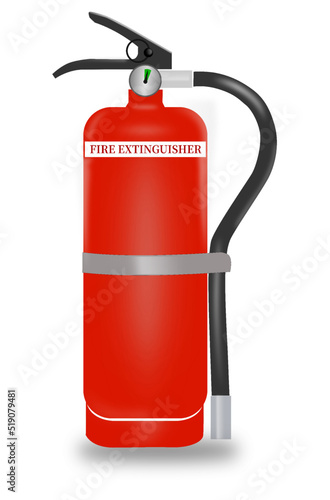 Red fire extinguisher vector illustration 