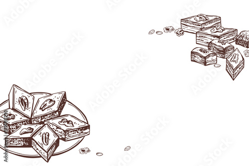 Wallpaper Mural Vector background with baklava. Torontodigital.ca