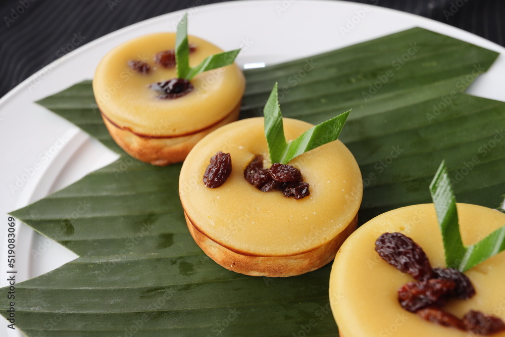 jakarta indonesian traditional cakes with  pandan leaves